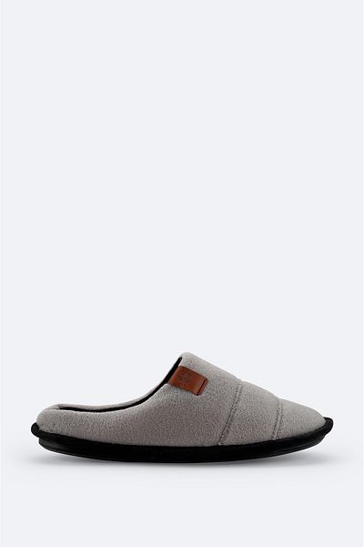 Avva Men's Gray 100% Wool House Slippers A31Y8330