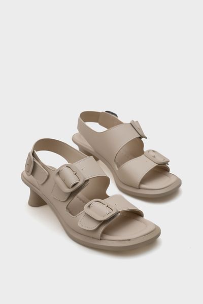 Capone Outfitters Sandale de damă Dixie cu toc mediu cu cataramă dublă