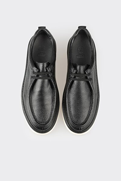 Elle Shoes Black Leather Men's Casual Shoes