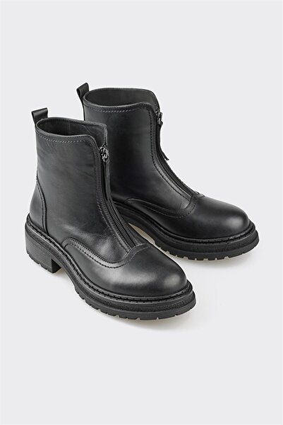 Elle Shoes Siyah Deri Kadın Günlük Bot