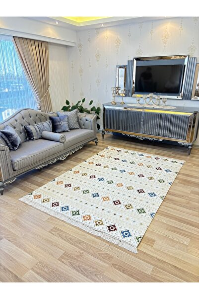 Bordo Halı Yıkanabilir Kaymaz Taban Halı Mutfak Dekor Yolluk Koridor Halısı S...