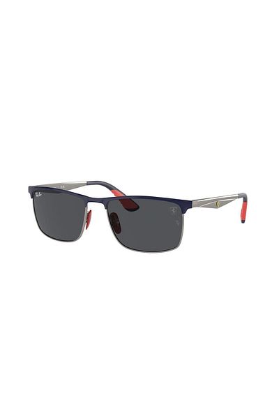 Ray-Ban Ray Ban Unisex Rectangle Sunglasses- Rb 3726m - Lense Size:57mm - Blue On Gunmetal