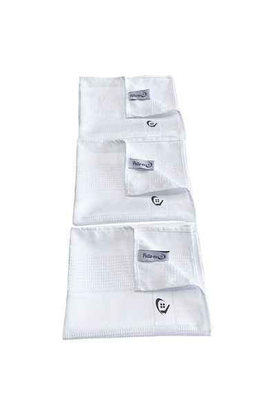 PELLA-EU Microfiber Glass Cloth 3 Pieces General Cleaning Cloth Kitchen Bathroom Surface 3 Pieces White 40X60Cm