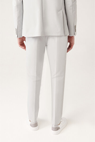 Avva Men's Gray Bi-Stretch Side Pocket Chino Trousers A31Y3204