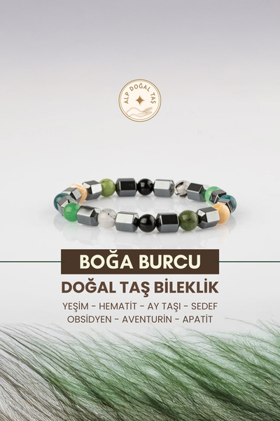 Alp Doğal Taş Boğa Burcu Doğaltaş Bileklik