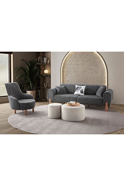 EDSY HOME Armoni 3+3+1 Koltuk Takımı Antrasit