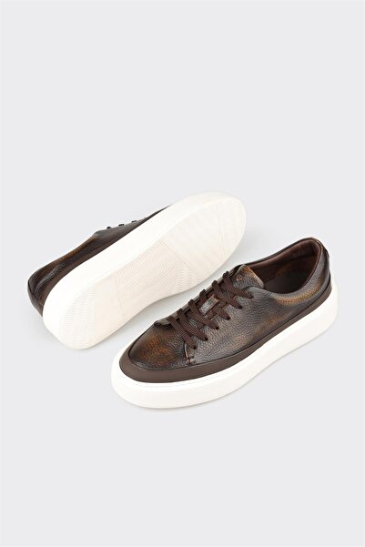Elle Shoes Brown Leather Men's Casual Shoes