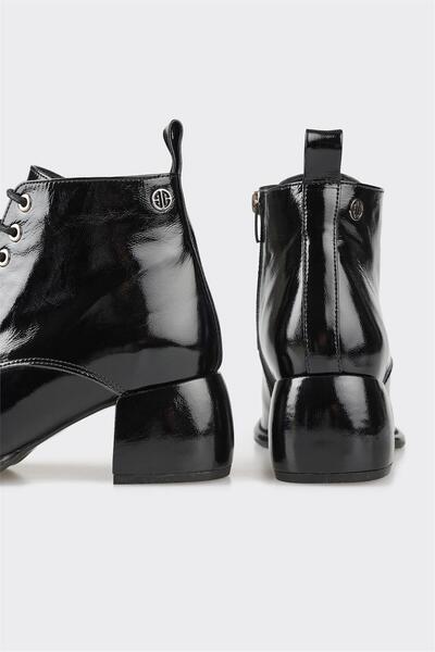 Elle Shoes Siyah Deri Kadın Klasik Bot