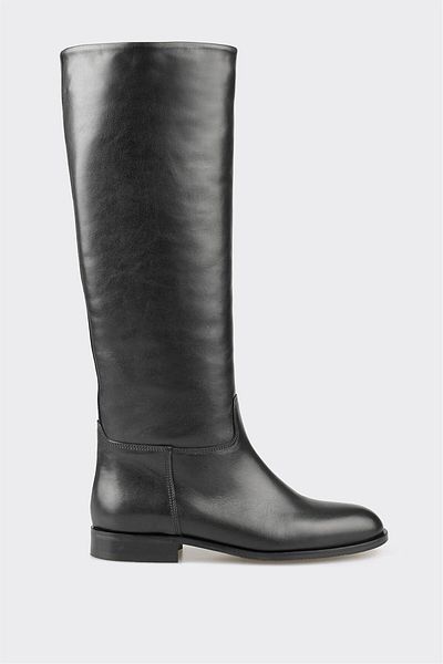 Elle Shoes Black Leather Women's Boots