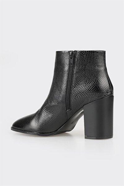 Elle Shoes Siyah Deri Kadın Klasik Bot