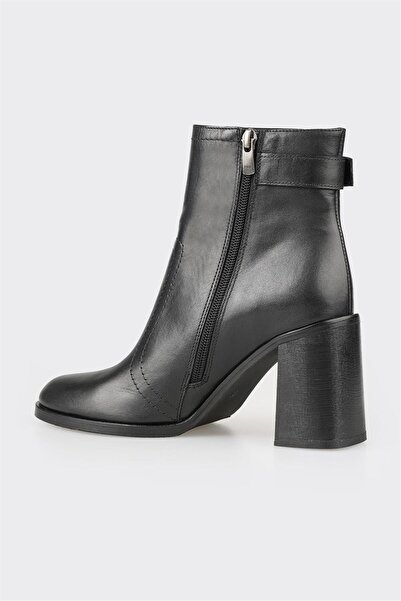 Elle Shoes Siyah Deri Kadın Klasik Bot