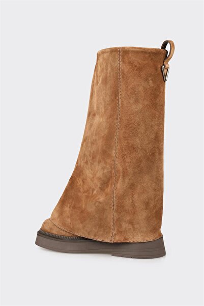 Elle Shoes Ταν Δερμάτινα Γυναικεία Μποτάκια