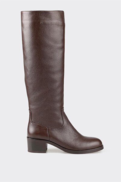 Elle Shoes Kahve Deri Kadın Çizme