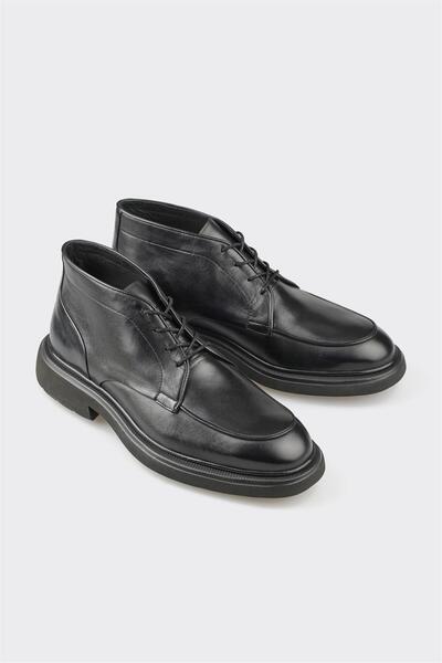 Elle Shoes Siyah Deri Erkek Günlük Bot