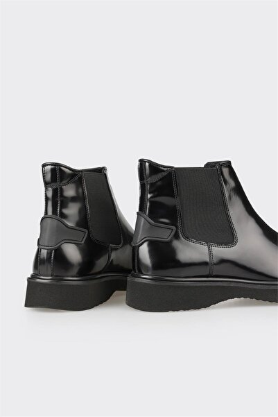 Elle Shoes Siyah Deri Erkek Klasik Bot
