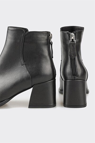 Elle Shoes Siyah Deri Kadın Klasik Bot