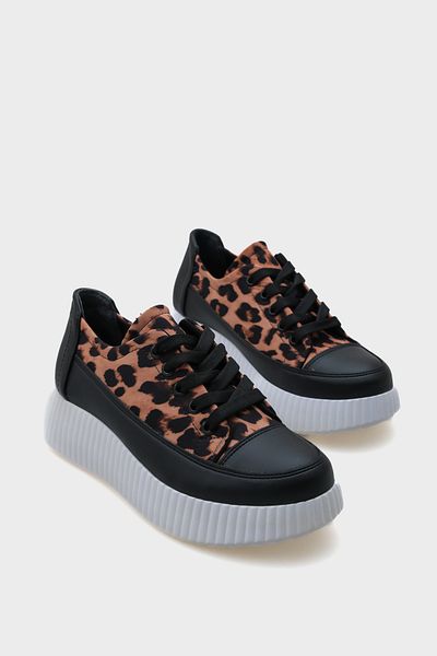 Capone Outfitters Pantofi de damă Glori cu șireturi cu model leopard