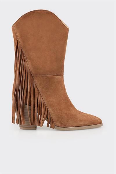 Elle Shoes Taba Deri Kadın Bot