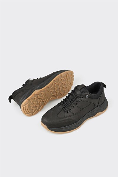Elle Shoes Siyah Deri Erkek Spor Ayakkabı