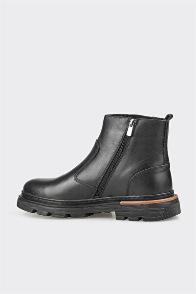 Elle Shoes Siyah Deri Erkek Günlük Bot