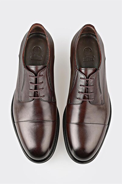 Elle Shoes Καφέ Δερμάτινα Ανδρικά Κλασικά Παπούτσια