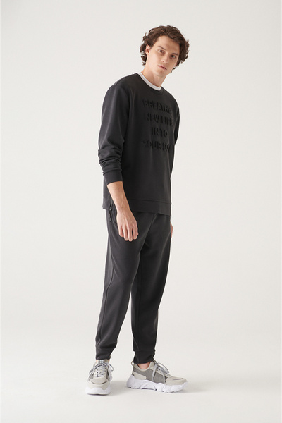 Avva Pantaloni de trening antracit Soft Touch pentru bărbați A22y3435