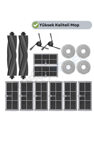 robotyedek Set de mop cu filtru Hepa cu perie din cauciuc compatibilă Dreame ...