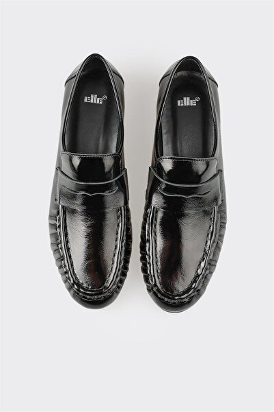 Elle Shoes Siyah Deri Kadın Günlük Ayakkabı