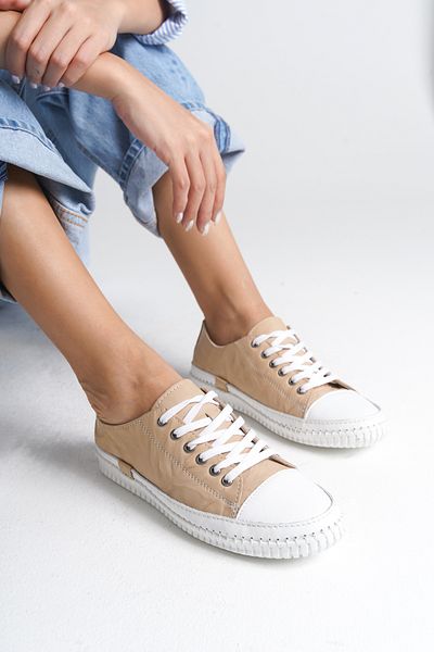 Capone Outfitters Emma Stitched Toe Piece Δερμάτινα Γυναικεία Snaeker Παπούτσια