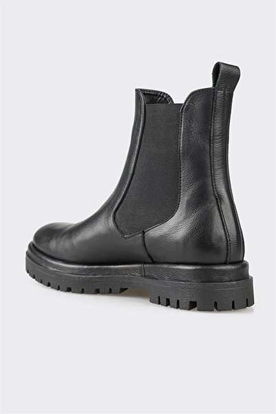 Elle Shoes Siyah Deri Kadın Günlük Bot