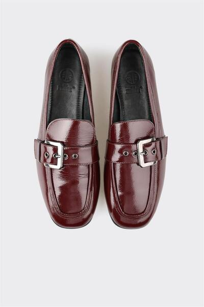 Elle Shoes Burgundy Leather Women's Casual Shoes