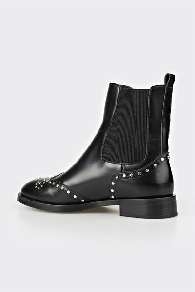 Elle Shoes Siyah Deri Kadın Klasik Bot