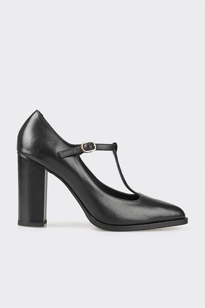 Elle Shoes Black Leather Women's Shoes