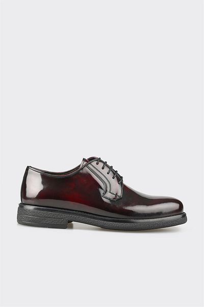 Elle Shoes Pantofi clasici pentru bărbați din piele roșie Claret