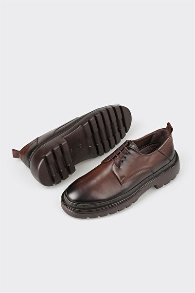 Elle Shoes Brown Leather Men's Casual Shoes