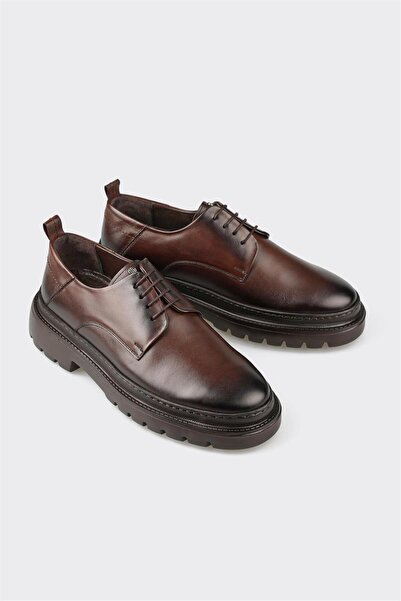Elle Shoes Brown Leather Men's Casual Shoes