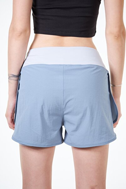 Chandraswear Mavi Kadın 2 Katmanlı Spor Şort Taytlı 2in1 - Lucia
