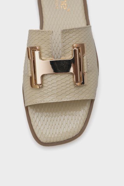 Capone Outfitters Papuci Koren pentru femei cu cataramă aurie H