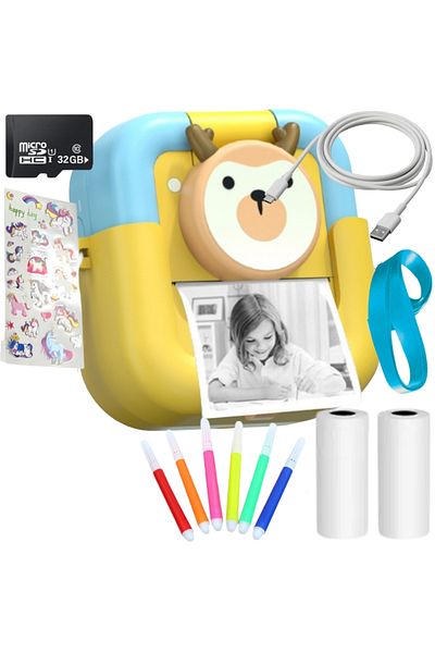 SMARTIC Camera, instant printing, Ultra HD 2.5K, 2.4”, 1200mAh, games, MP3, memory card GIFT