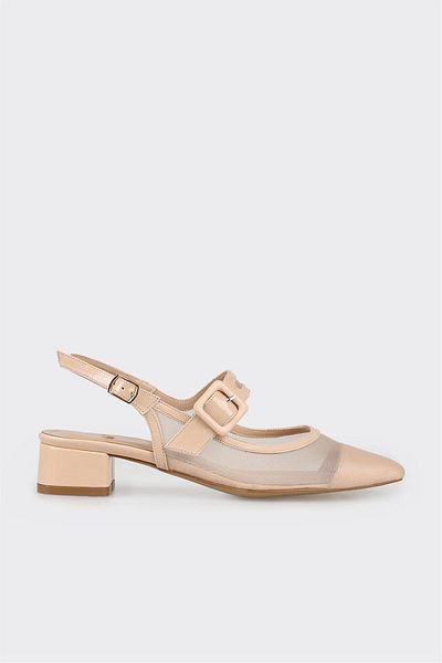 Elle Shoes Beige Women's Heeled Shoes