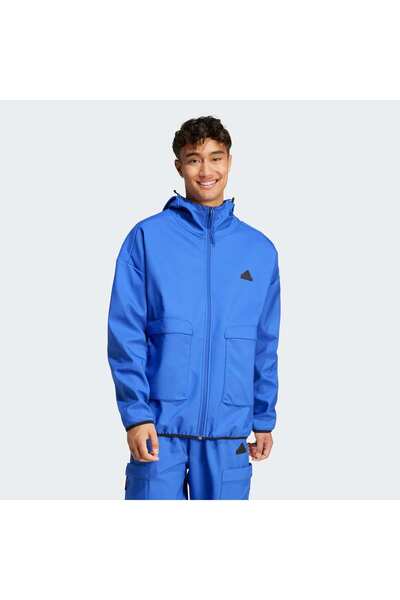 adidas Ανδρικό Φούτερ με Κουκούλα City Escape Premium με Πλήρες Φερμουάρ S