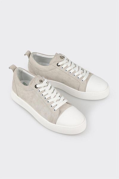 Elle Shoes Gray Leather Men's Casual Shoes