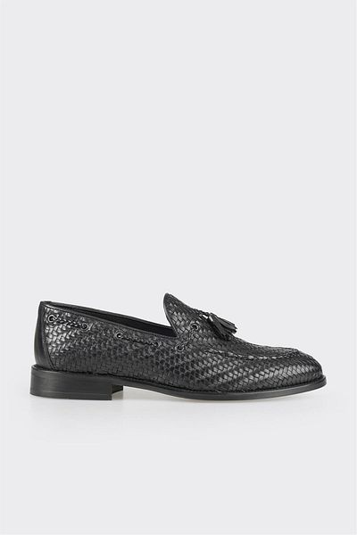 Elle Shoes Black Leather Men's Loafer