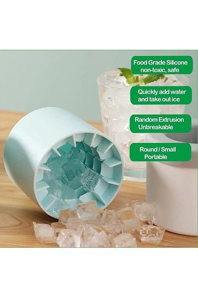 Bogadini 3D Silicone Ice Cube Tray – Cylindrical Design, Easy to Release, Multifunctional