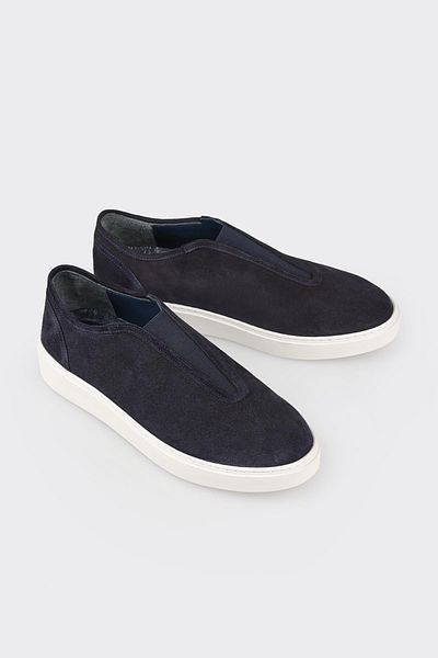 Elle Shoes Navy Blue Leather Men's Casual Shoes