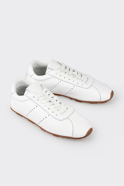 Elle Shoes White Leather Women's Sports Shoes