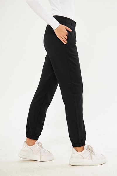 Chandraswear Black Women's Rubber Leg Jogger Hooded Sweatpants - Karmena