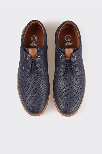 Elle Shoes Lacivert Deri Erkek Günlük Ayakkabı
