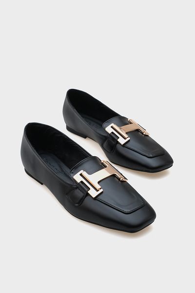 Capone Outfitters Дамски мокасини с тъп пръст и аксесоари с метална катарама