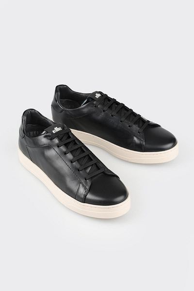 Elle Shoes Black Leather Men's Sports Shoes